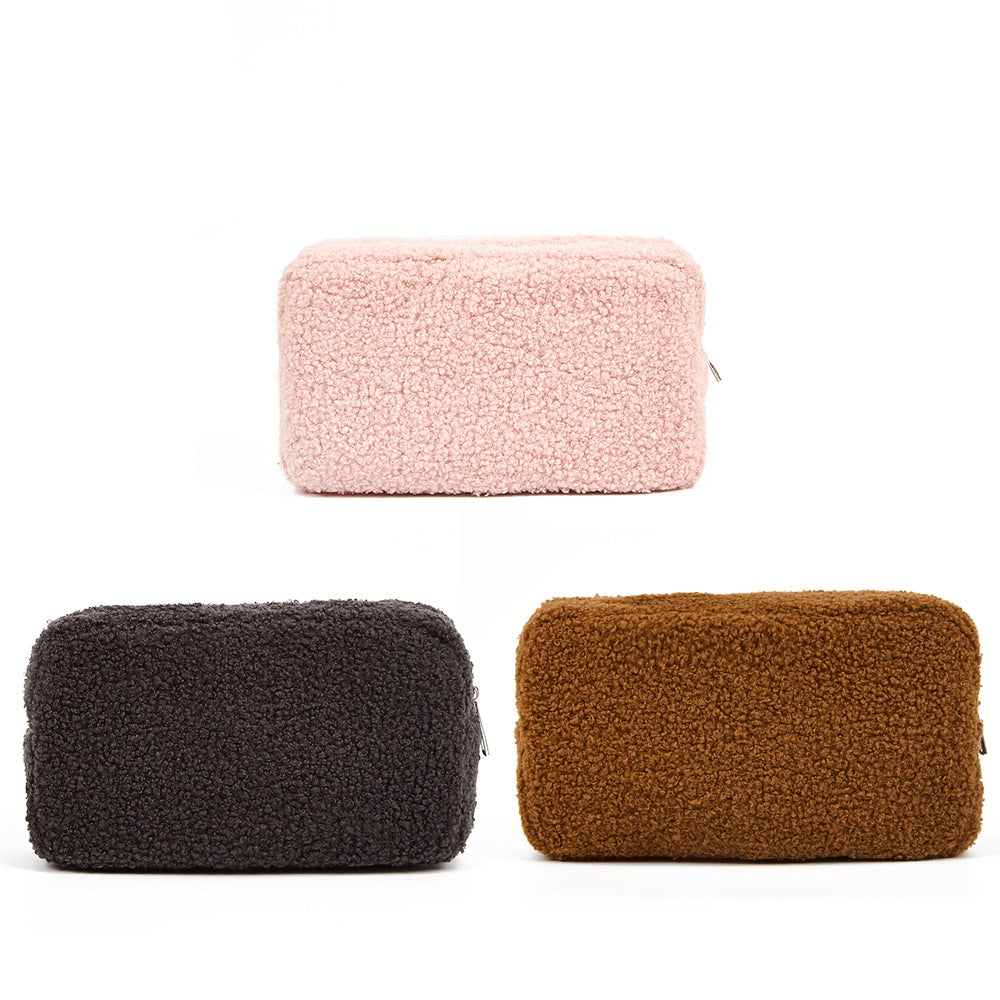 Cozy Velvet Skincare Bag with Room for Everything