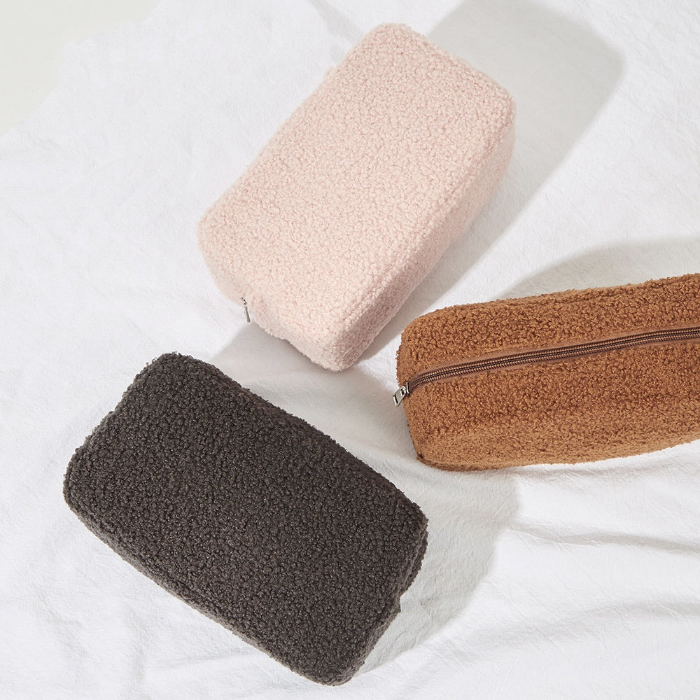 Cozy Velvet Skincare Bag with Room for Everything