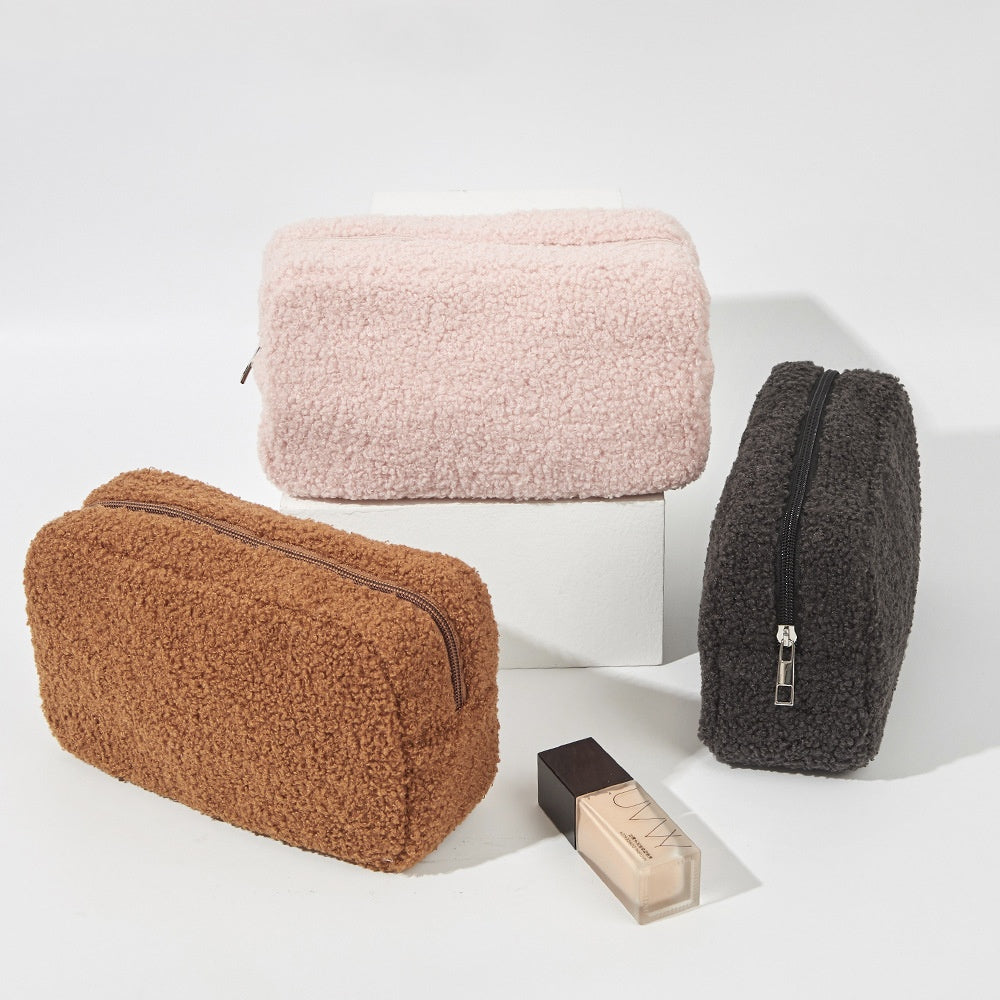 Cozy Velvet Skincare Bag with Room for Everything